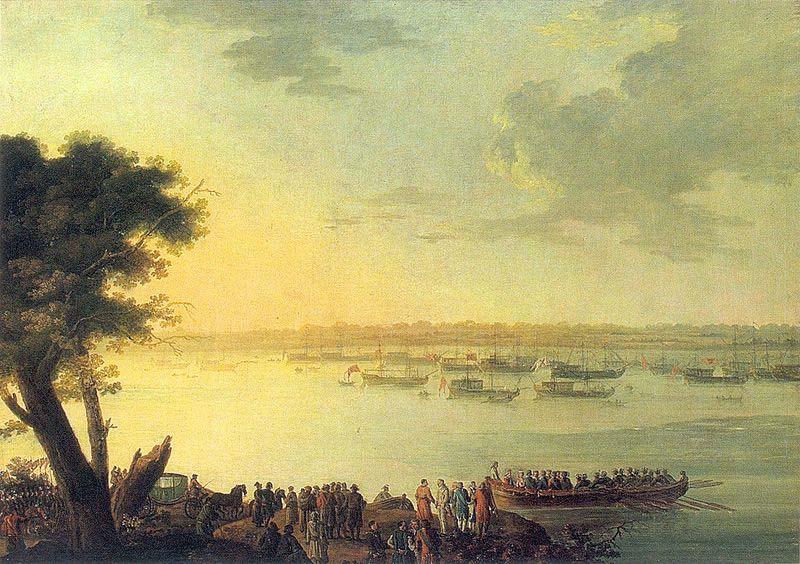 unknow artist Catherine II leaving Kaniow in 1787 oil painting image